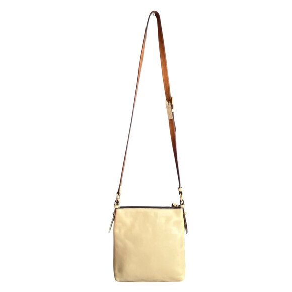 Dooney & Bourke Vintage Cream Leather Crossbody Bag With Tassel - Picture 14 of 16